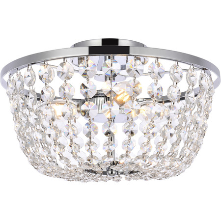 ELEGANT LIGHTING Cora 13 Inch Flush Mount In Chrome 1109F13C